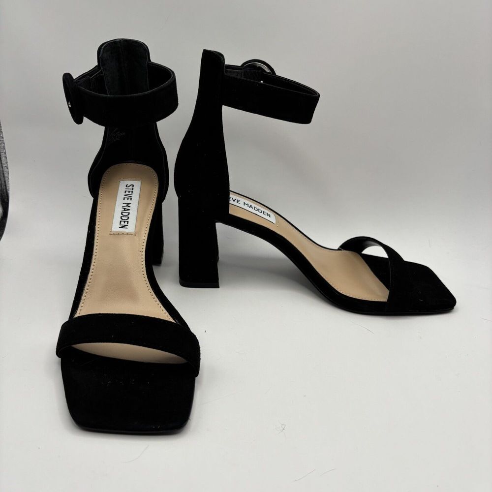 Steve Madden Women Reverie Ankle Leather Square Toe Sandals shoes sz 6M - Picture 6 of 9